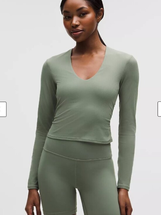 lululemon athletica Tops - lululemon athletica All It Takes Ribbed Nulu V-Neck Long-Sleeve Shirt size 6 NWT